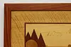 Canoe in Lagoon Original Marquetry Wall Plaque Bodden 23.5" (4)