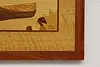 Canoe in Lagoon Original Marquetry Wall Plaque Bodden 23.5" (7)