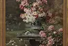 Garden Roses Vintage Original Oil Painting, Signed 61" (2)