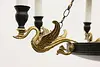 Georgian Swan Bouillotte Vintage Brass Chandelier, Crafts (10)