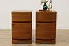 Pair Midcentury Modern Vintage Walnut Nightstands End Tables (2)