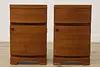 Pair Midcentury Modern Vintage Walnut Nightstands End Tables (8)