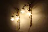 Pair of Vintage Brass Wall Sconce Lights, Flowers & Ribbons (3)