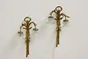 Pair of Vintage Brass Wall Sconce Lights, Flowers & Ribbons (5)