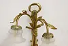 Pair of Vintage Brass Wall Sconce Lights, Flowers & Ribbons (9)