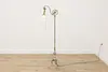 Victorian Antique Brass Chairside Bridge Floor Reading Lamp (2)