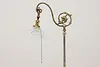 Victorian Antique Brass Chairside Bridge Floor Reading Lamp (4)