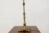 Victorian Antique Tall Desktop Bronzed Lamp, Art Glass Shade (11)