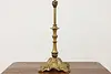 Victorian Antique Tall Desktop Bronzed Lamp, Art Glass Shade (15)