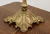 Victorian Antique Tall Desktop Bronzed Lamp, Art Glass Shade (23)