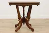 Victorian Antique Walnut & Ash Parlor, Entry or Center Table (4)