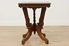 Victorian Antique Walnut & Ash Parlor, Entry or Center Table (5)