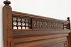 Victorian Antique 3 Pc Mahogany Marble Queen Bed Set, Signed (10)