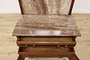 Victorian Antique 3 Pc Mahogany Marble Queen Bed Set, Signed (33)