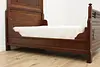 Victorian Antique 3 Pc Mahogany Marble Queen Bed Set, Signed (7)