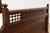 Victorian Antique 3 Pc Mahogany Marble Queen Bed Set, Signed (9)