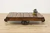 Industrial Antique Railroad Salvage Birch Cart Coffee Table (2)