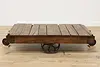 Industrial Antique Railroad Salvage Birch Cart Coffee Table (3)