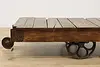 Industrial Antique Railroad Salvage Birch Cart Coffee Table (5)