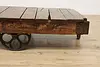 Industrial Antique Railroad Salvage Birch Cart Coffee Table (9)