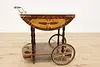 Italian Marquetry Vintage Rolling Tea, Bar or Dessert Cart (13)