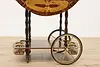 Italian Marquetry Vintage Rolling Tea, Bar or Dessert Cart (15)