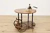 Italian Marquetry Vintage Rolling Tea, Bar or Dessert Cart (3)