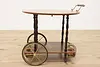 Italian Marquetry Vintage Rolling Tea, Bar or Dessert Cart (6)