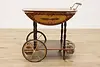 Italian Marquetry Vintage Rolling Tea, Bar or Dessert Cart (9)