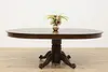 Victorian Antique Oak 4' Oval Dining Table Opens 85" Regal (2)