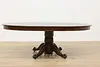 Victorian Antique Oak 4' Oval Dining Table Opens 85" Regal (3)