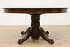 Victorian Antique Oak 4' Oval Dining Table Opens 85" Regal (6)