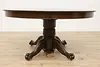 Victorian Antique Oak 4' Oval Dining Table Opens 85" Regal (7)