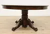 Victorian Antique Oak 4' Oval Dining Table Opens 85" Regal (9)