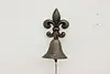 French Fleur de Lis Antique Patinated Iron Wall Door Bell (3)