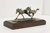 Wild Mustang Horses Bronze Sculpture on Walnut Base Shoop (2)