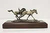 Wild Mustang Horses Bronze Sculpture on Walnut Base Shoop (7)