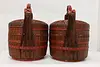 Pair of Vintage Chinese Lunch or Picnic Woven Baskets (11)