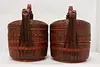 Pair of Vintage Chinese Lunch or Picnic Woven Baskets (9)