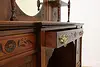 Art Nouveau Antique Carved Mahogany Etagere Display or Bar (18)