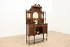 Art Nouveau Antique Carved Mahogany Etagere Display or Bar (2)