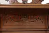 Art Nouveau Antique Carved Mahogany Etagere Display or Bar (20)