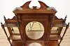 Art Nouveau Antique Carved Mahogany Etagere Display or Bar (5)