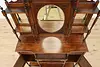 Art Nouveau Antique Carved Mahogany Etagere Display or Bar (6)