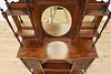 Art Nouveau Antique Carved Mahogany Etagere Display or Bar (7)