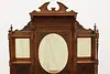 Art Nouveau Antique Carved Mahogany Etagere Display or Bar (8)