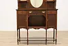 Art Nouveau Antique Carved Mahogany Etagere Display or Bar (9)