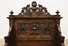 Italian Renaissance Antique Hall Bench Carved Dragons (9)