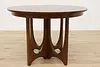 Midcentury Modern Vintage Walnut Dining Game Table Opens 80" (10)