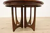 Midcentury Modern Vintage Walnut Dining Game Table Opens 80" (11)